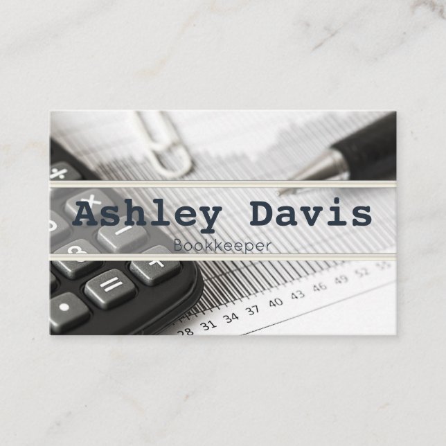 Cartões de visitas do Bookkeeper (Frente)