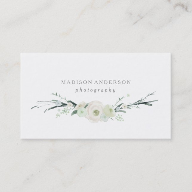 Cartões de visitas do buquê | da aguarela (Frente)