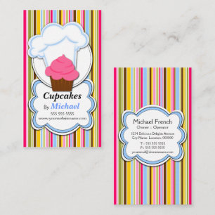 Cartões de visitas do chapéu do cupcake & do