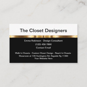 Cartões de visitas do Classy Closet Designer
