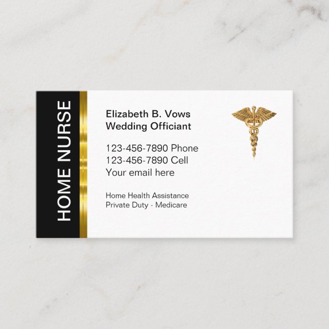 Cartões de visitas do Classy Home Health (Frente)