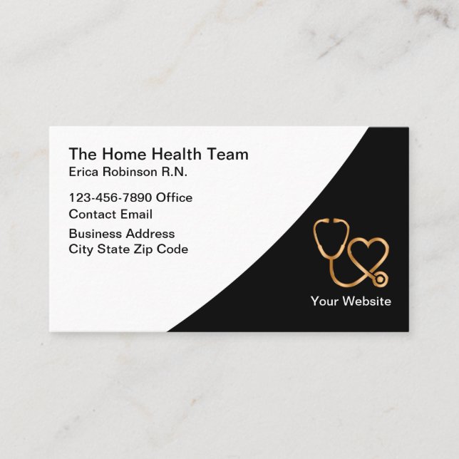 Cartões de visitas do Classy Home Health Care (Frente)