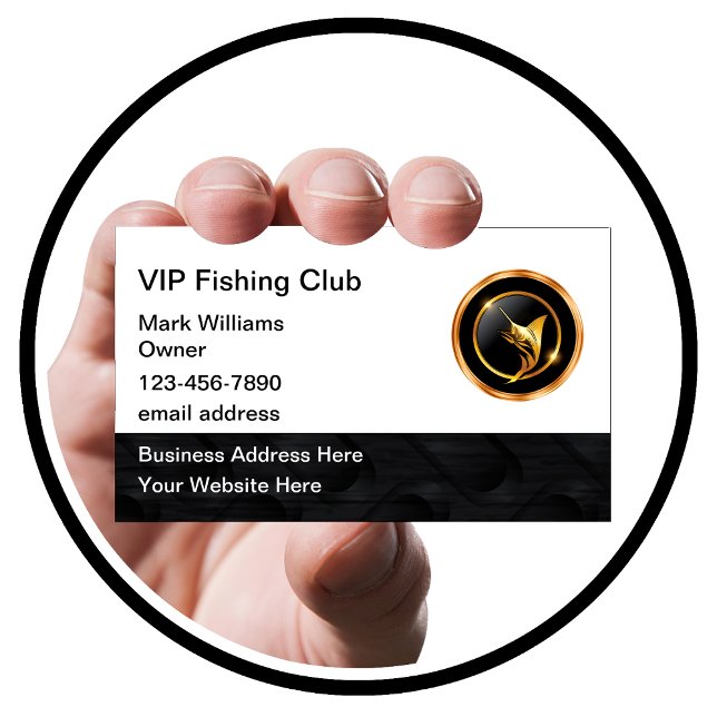 Cartões de visitas do Clube de Pesca Clássico VIP (Criador carregado)