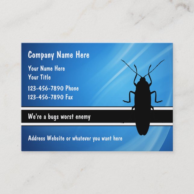 Cartões de visitas do controlo de pragas (Frente)