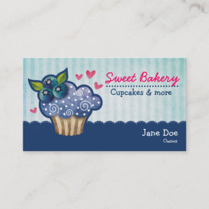 Cartões de visitas do cupcake da paixão do mirti
