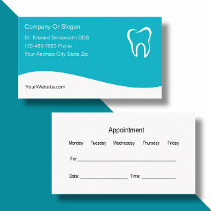 Cartões de visitas do dentista