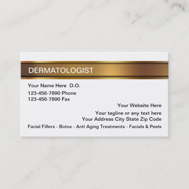 Cartões de visitas do dermatologista (Frente)