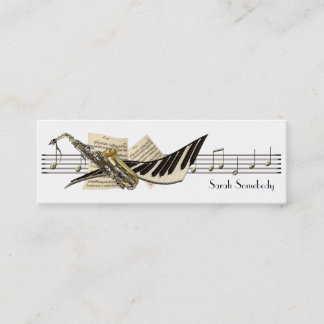 Cartões de visitas do design da música mini