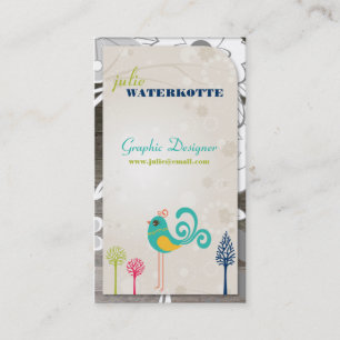 Cartões de visitas do design gráfico do passarinho