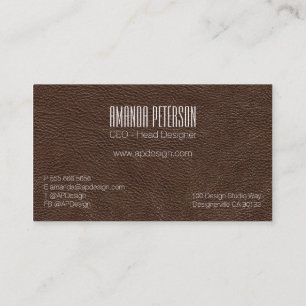 Cartões de visitas do Designer de Couros Castanho