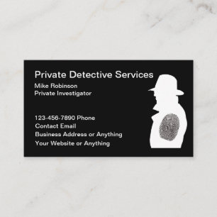Cartões de visitas do detetive detetive particular