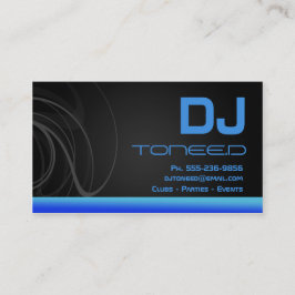 Cartões de visitas do disco-jóquei do DJ azuis