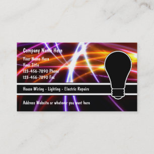Cartões de visitas do eletricista