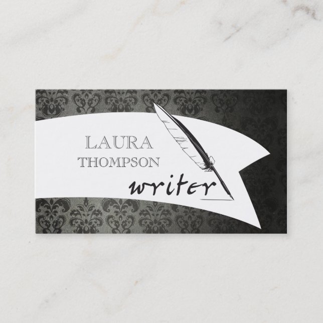 Cartões de visitas do escritor do autor do papel (Frente)