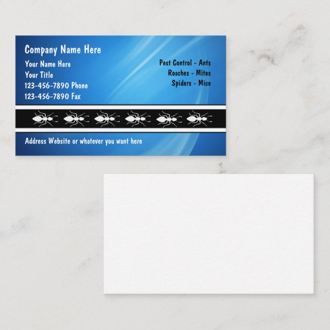 Cartões de visitas do exterminador (Frente/Verso)