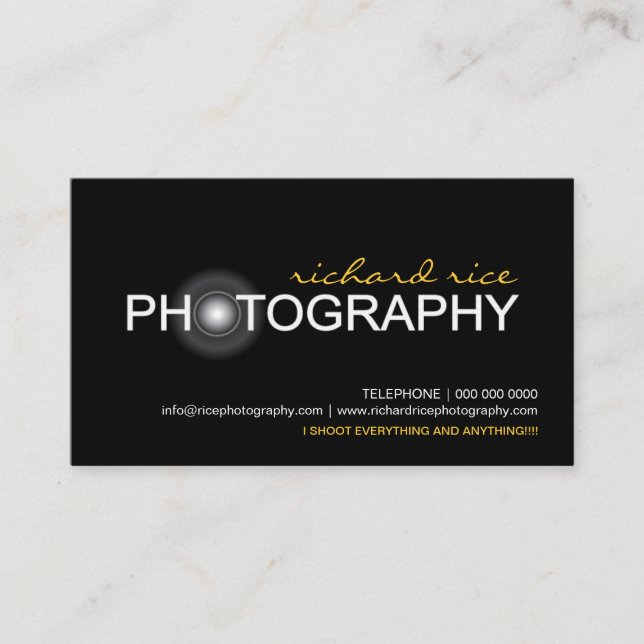 Cartões de visitas do fotógrafo (Frente)