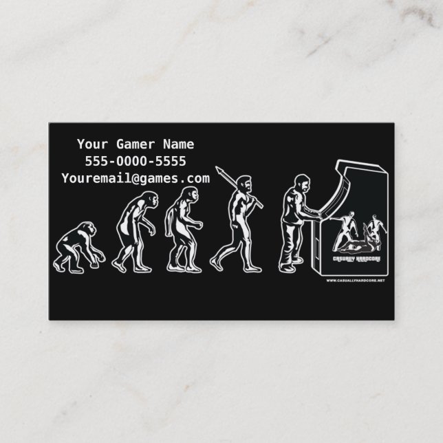Cartões de visitas do Gamer da evolução do jogo (Frente)