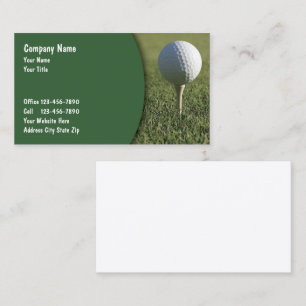 Cartões de visitas do golfe