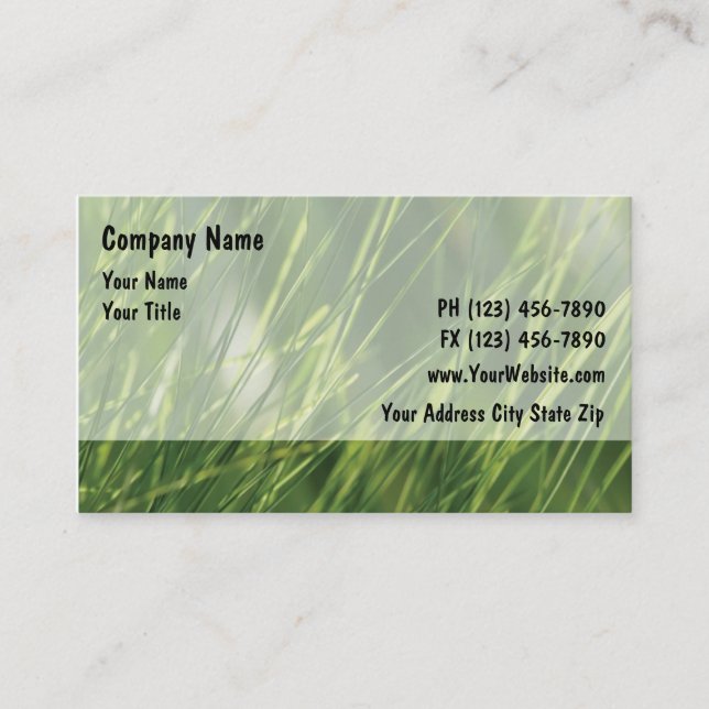 Cartões de visitas do gramado (Frente)