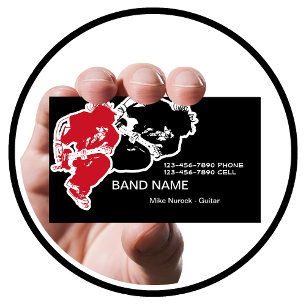 Cartões de visitas do grupo de rock