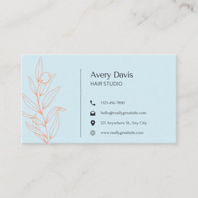 Cartões de visitas do Hair Studio (Frente)