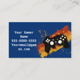 Cartões de visitas do jogo de vídeo do controlad