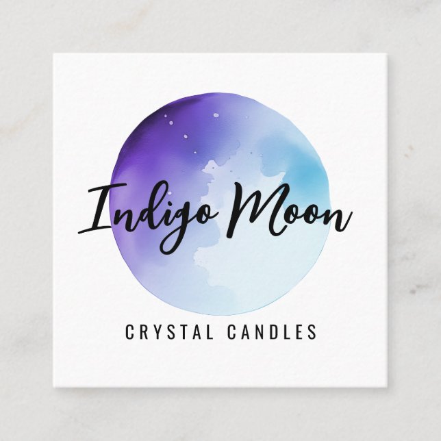 Cartões de visitas do logotipo da Lua Azul (Frente)