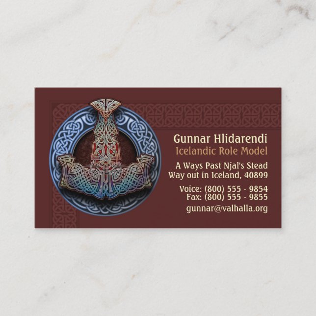 Cartões de visitas do martelo do Thor (Frente)