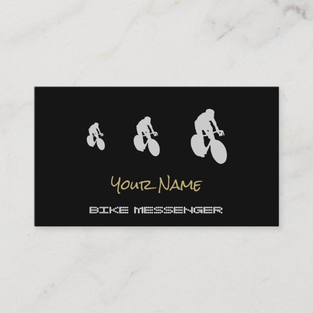 Cartões de visitas do mensageiro da bicicleta ou (Frente)