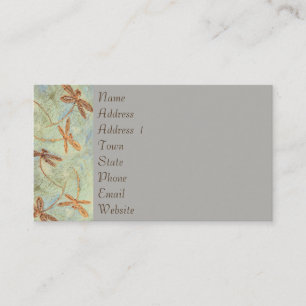 Cartões de visitas do ouro da dança da libélula