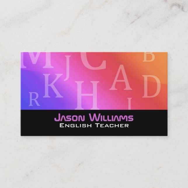 Cartões de visitas do professor de inglês (Frente)