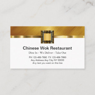 Cartões de visitas do Restaurante da Comida Chine
