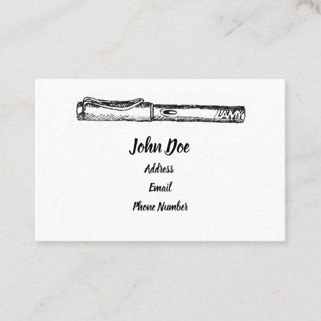 Cartões de visitas do safari de Lamy (Frente)