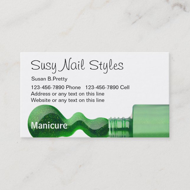 Cartões de visitas do salão de beleza do prego da (Frente)