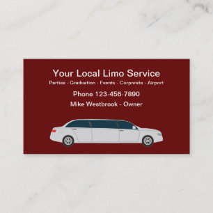 Cartões de visitas do Serviço de Limousine de Es