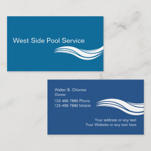 Cartões de visitas do Serviço de piscina