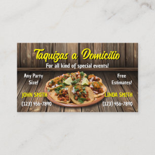 Cartões de visitas do Serviço Taco