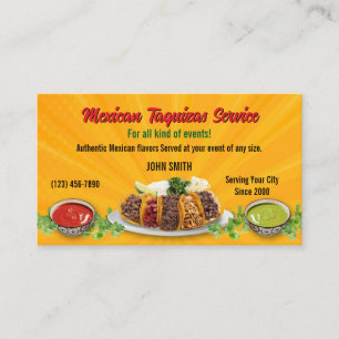 Cartões de visitas do Serviço Taco
