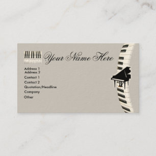 Cartões de visitas do teclado de piano