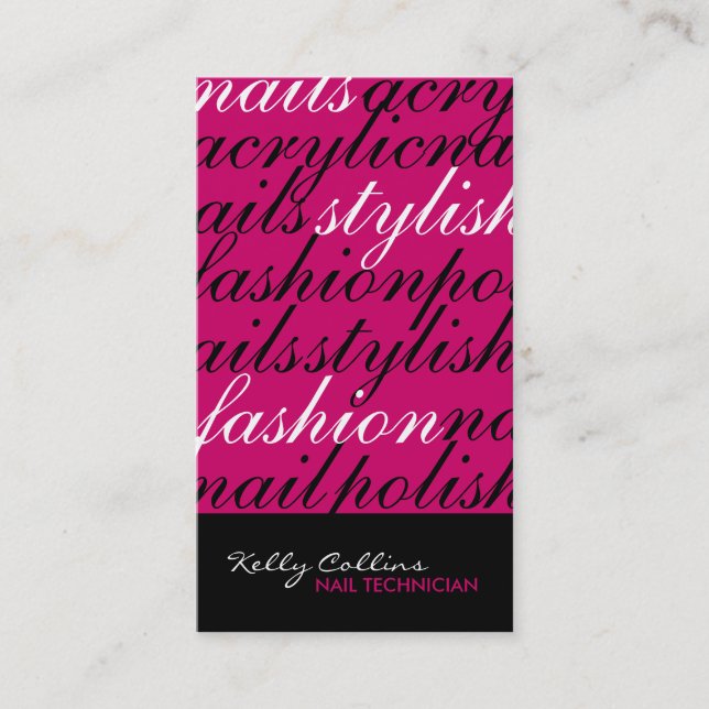 Cartões de visitas do técnico do prego (Frente)