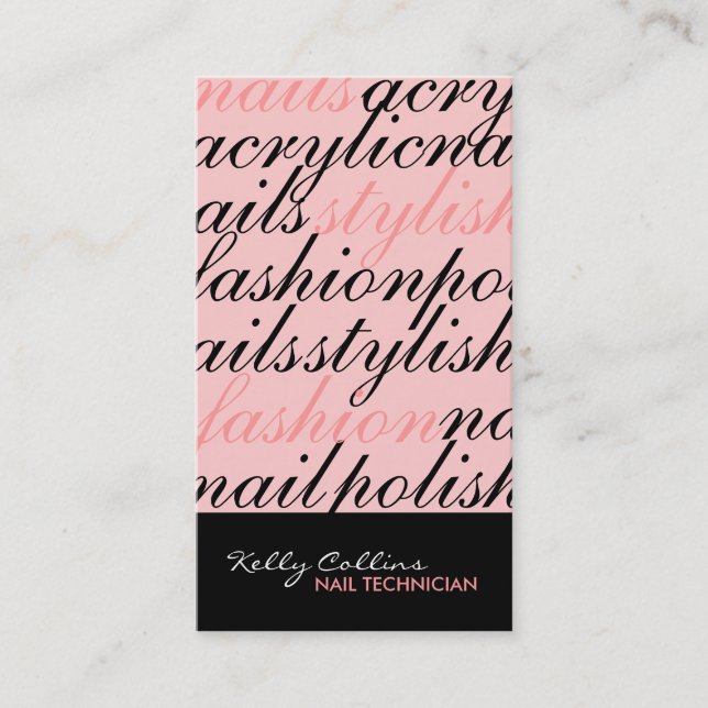 Cartões de visitas do técnico do prego (Frente)