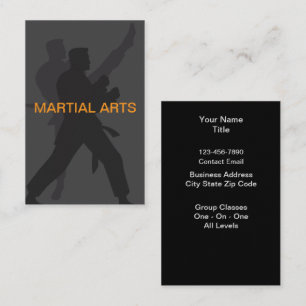 Cartões de visitas do Tema Artes Marciais