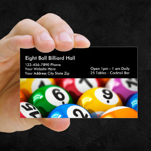 Cartões de visitas do Tema Billiards