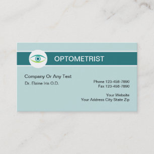 Cartões de visitas do tema do optometrista