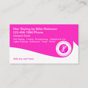 Cartões de visitas do tema Hairstylist da Bela Ros