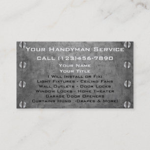 Cartões de visitas do trabalhador manual