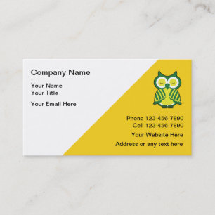 Cartões de visitas do tutor do professor