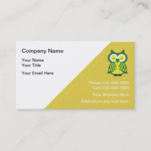 Cartões de visitas do tutor do professor