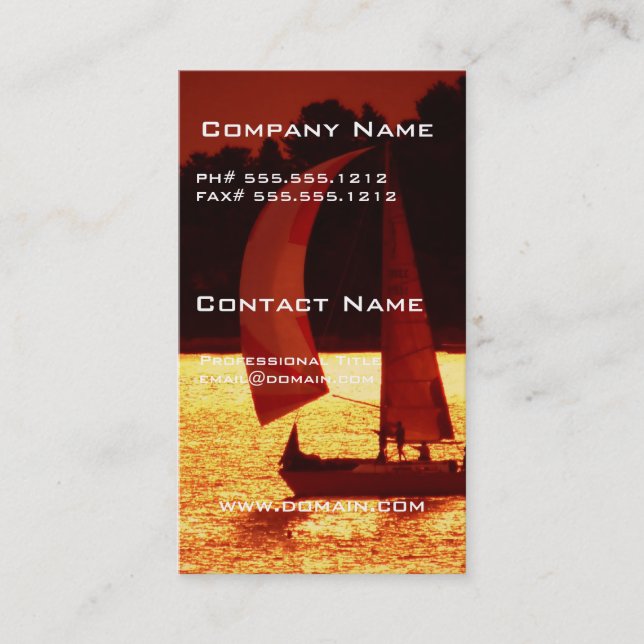 Cartões de visitas do veleiro do Spinnaker do por (Frente)