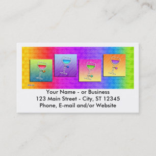 CARTÕES DE VISITAS do vinho do pop art